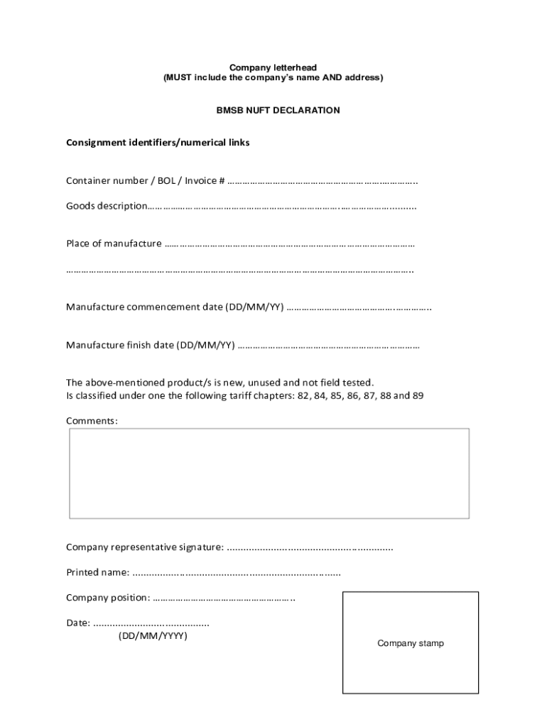 Preparing to import goods during the BMSB season - DAFF - Blank ...