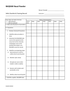 BAQSIMI Nasal Powder Training Form