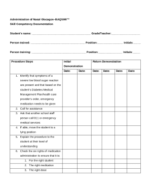 Nasal Glucagon Administration Form