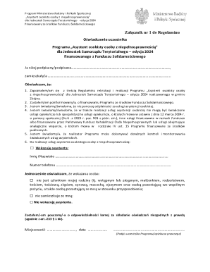 Personal Assistant Disability Program Declaration