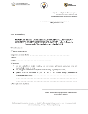 Personal Assistant Program Declaration