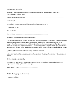 Personal Assistant Program Declaration for Local Governments 2026