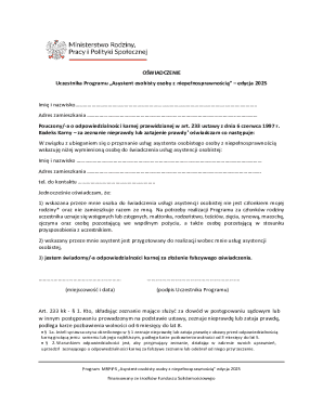Personal Assistant Program Declaration 2025