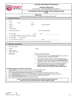 Malaysia Retirement Information Form