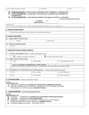 Polish Tax Form for Business Activity Taxation