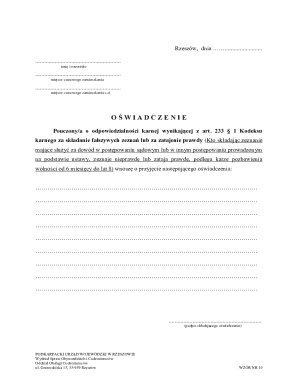 Polish Affidavit Form