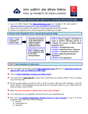 Online Application Form for SAIL-Salem Steel Plant 2025 ...
