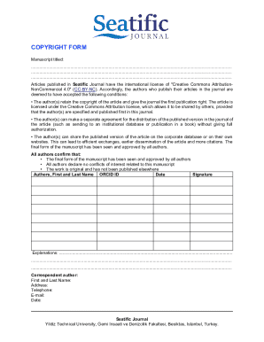 COPYRIGHT RELEASE FORM Title of Manuscript