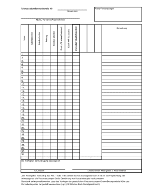 Monatsstundennachweis fr