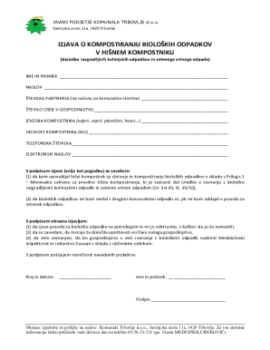 IZJAVA O KOMPOSTIRANJU BIOLOKIH ODPADKOV V ...