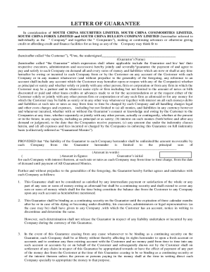 General Conditions and Risk Disclosure Statement