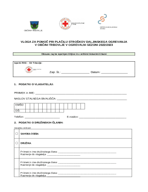 vloga za pomo pri plailu strokov daljinskega ogrevanja ...