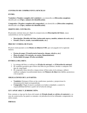 Plantilla gratis de contrato de compraventapdf y word