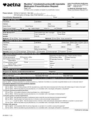 Aetna Myobloc Precertification Notification