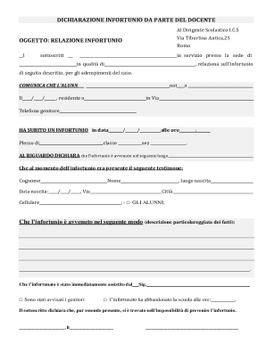 Teacher Accident Report Form
