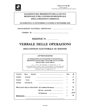 Italian Regional Election Ballot