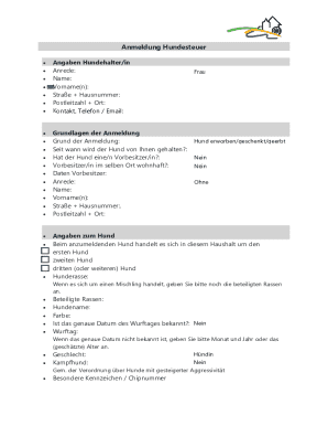 Dog Tax Registration Form