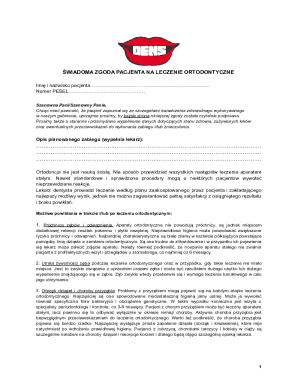 Orthodontic Treatment Consent Form