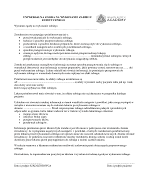 Medical Consent Form for Aesthetic Procedure