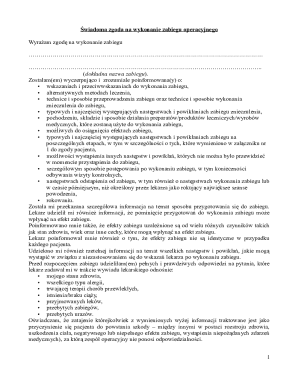 Medical Consent Form for Surgical Procedure