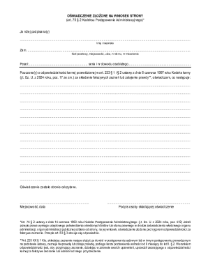 Polish Administrative Procedure Affidavit