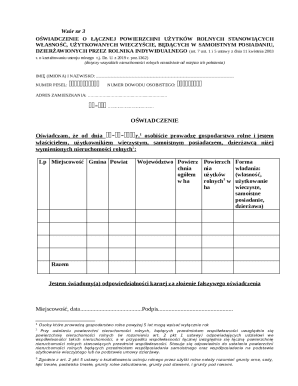 Polish Agricultural Land Use Declaration Form
