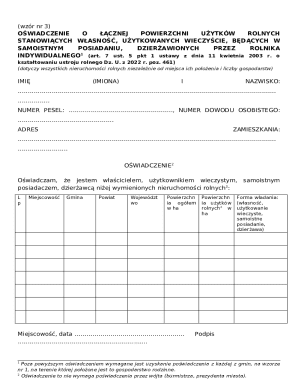 Polish Agricultural Land Use Declaration Form