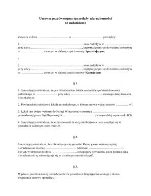 Polish Real Estate Pre-Sale Agreement