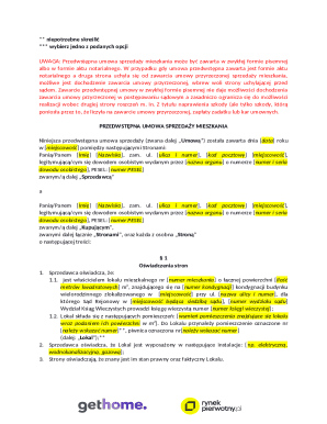 Polish Pre-Sale Agreement for Apartment