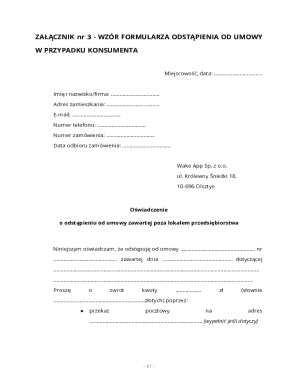 Consumer Contract Withdrawal Form