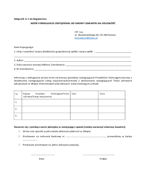 Technogym Withdrawal Form