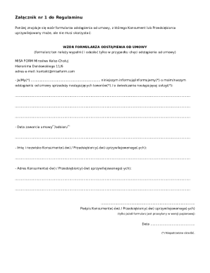 Polish Contract Withdrawal Form