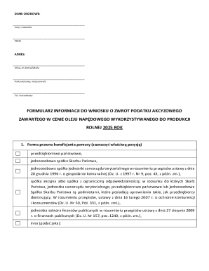 Polish Excise Tax Refund Form