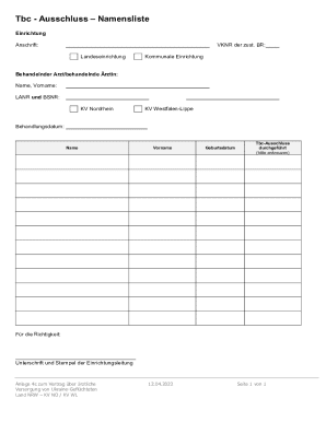 Tbc Ausschluss Namensliste