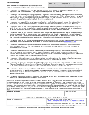 Wisconsin Home Energy Assistance Program Application