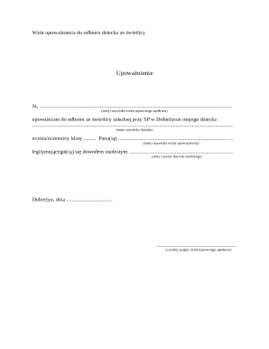 Child Pickup Authorization Form