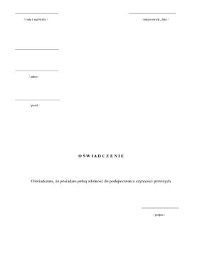 Declaration of Legal Capacity