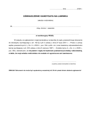 Candidate Declaration for Lay Judge