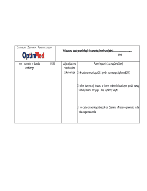 Medical Documentation Request Form