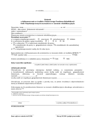 Application for Rehabilitation Fund Financing