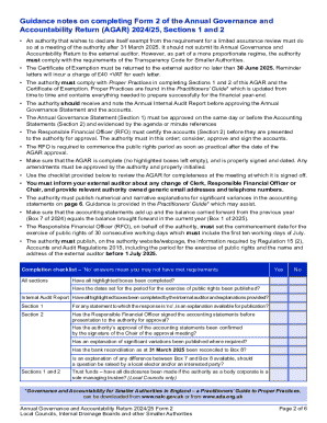 Annual Governance and Accountability Return 2024/25 Form 2