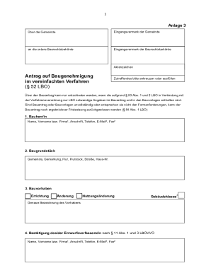 German Building Permit Application