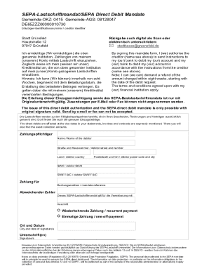 SEPA Direct Debit Mandate