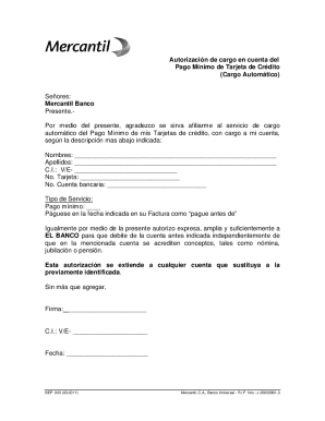 Autorización de cargo en cuenta