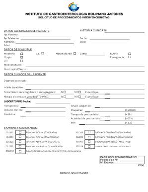 Bolivian japanese gastroenterology institute procedure request form