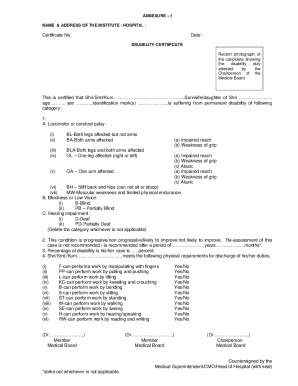 Disability Certificate