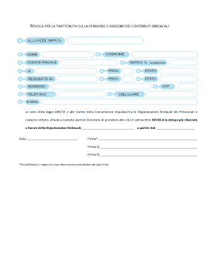 Pension Contribution Revocation Form
