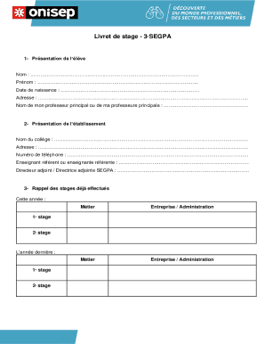 Livret de Stage 3e SEGPA