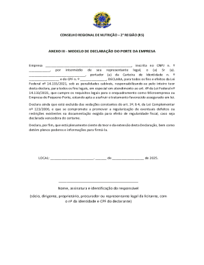 Company Size Declaration Form