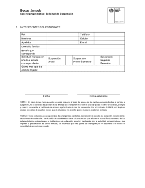 Junaeb suspension request form